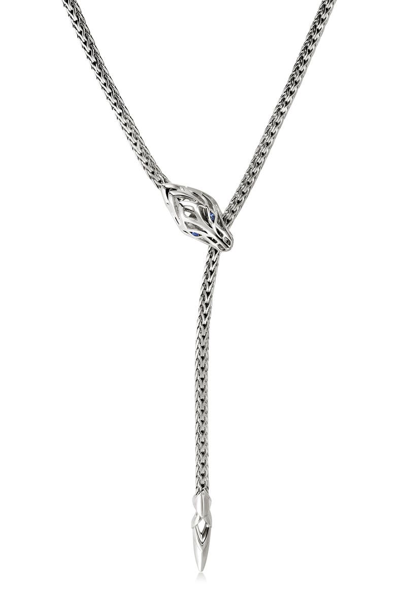 Naga Lariat, Gemstones, 2.5mm, Alternate, color, SILVER