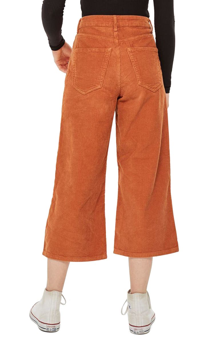 Topshop Wide Leg Corduroy Trousers, Alternate, color, 