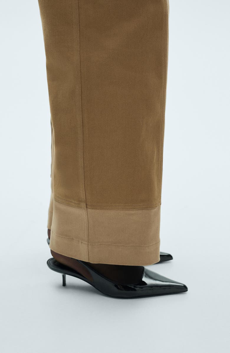 MANGO High Waist Straight Leg Pants with Contrast Panels, Alternate, color, 