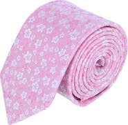 Trafalgar Hanami Cherry Blossom Burst Linen Blend Novelty Necktie