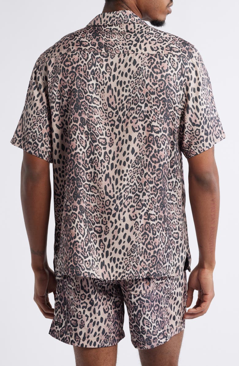 Ksubi Kingdom Resort Leopard Print Camp Shirt, Alternate, color, 