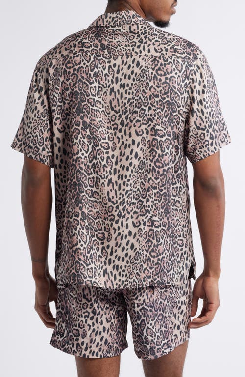 Shop Ksubi Kingdom Resort Leopard Print Camp Shirt In Grey Multi
