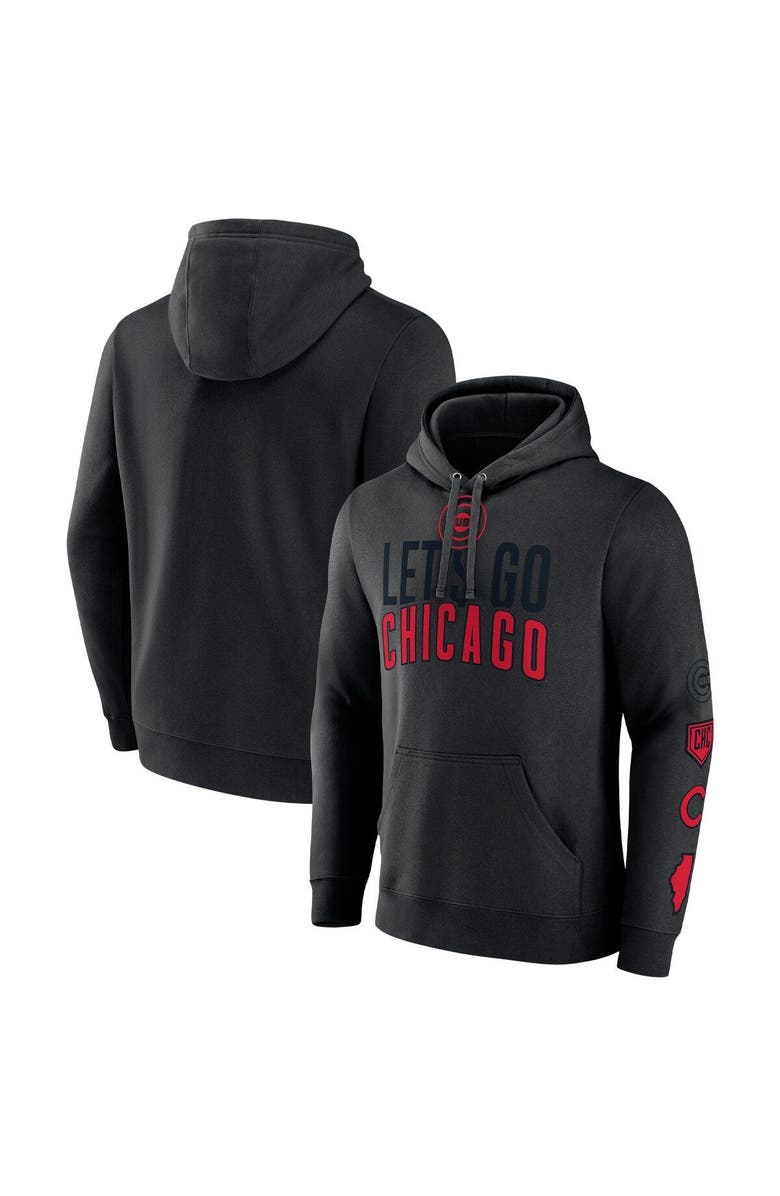 FANATICS Men's Fanatics Branded Black Chicago Cubs Bases Loaded Pullover Hoodie, Main, color, 