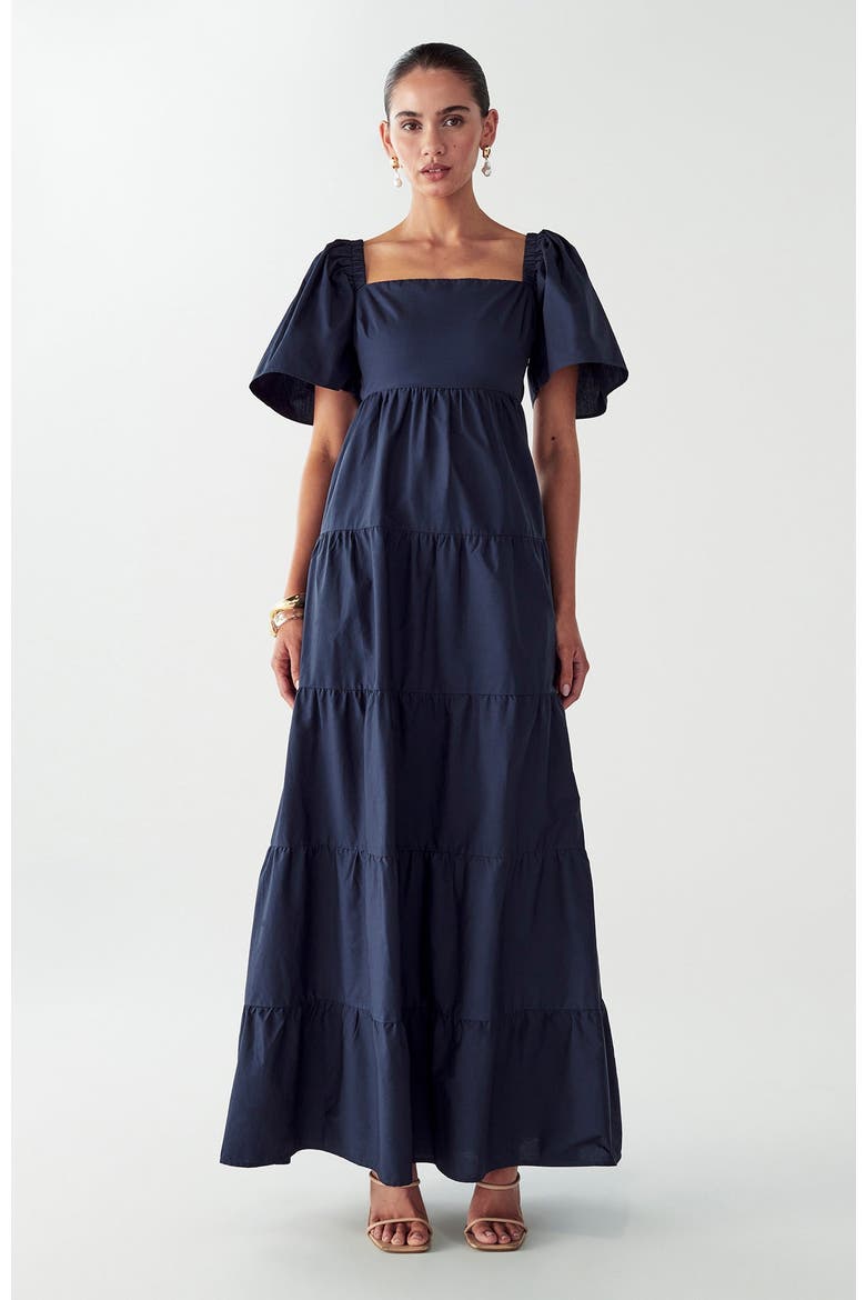 Zelda Tiered Dress, Alternate, color, Navy Blue
