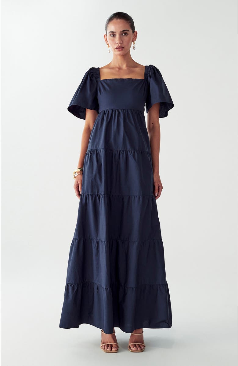 WILLA Zelda Tiered Dress, Alternate, color, Navy Blue