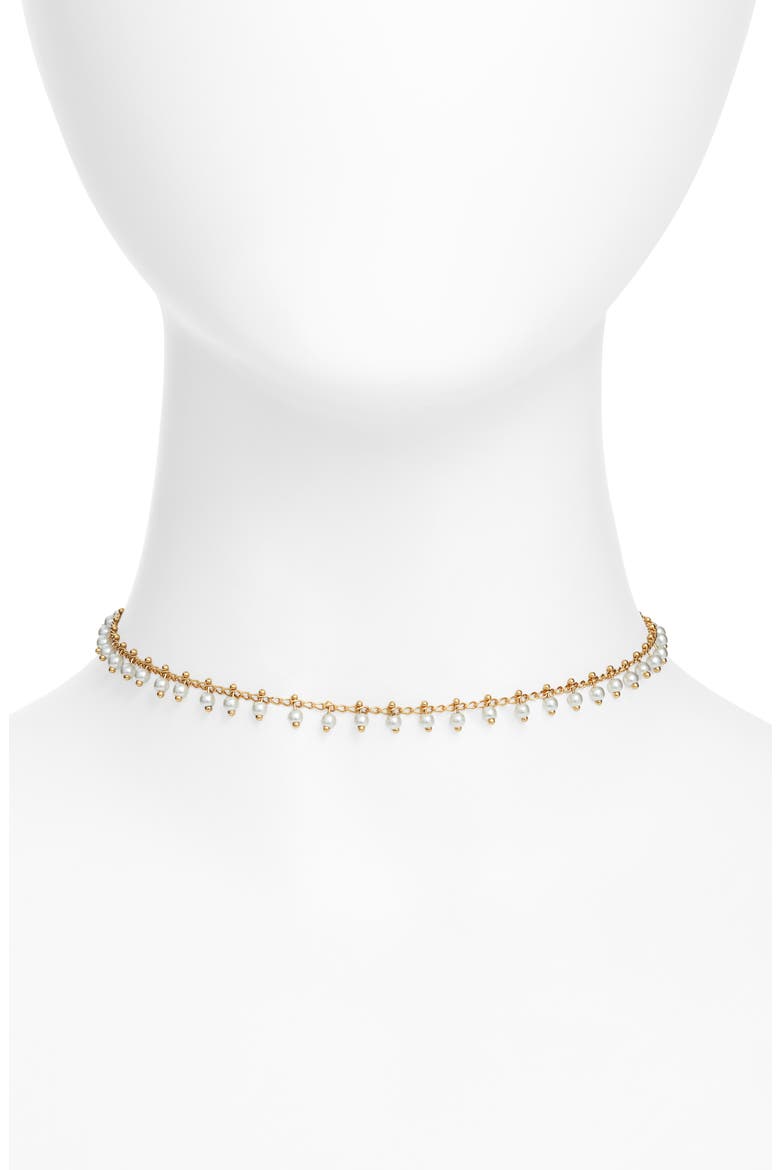 Faux Pearl Cluster Choker, Main, color, GOLD