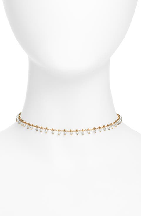 Faux Pearl Cluster Choker