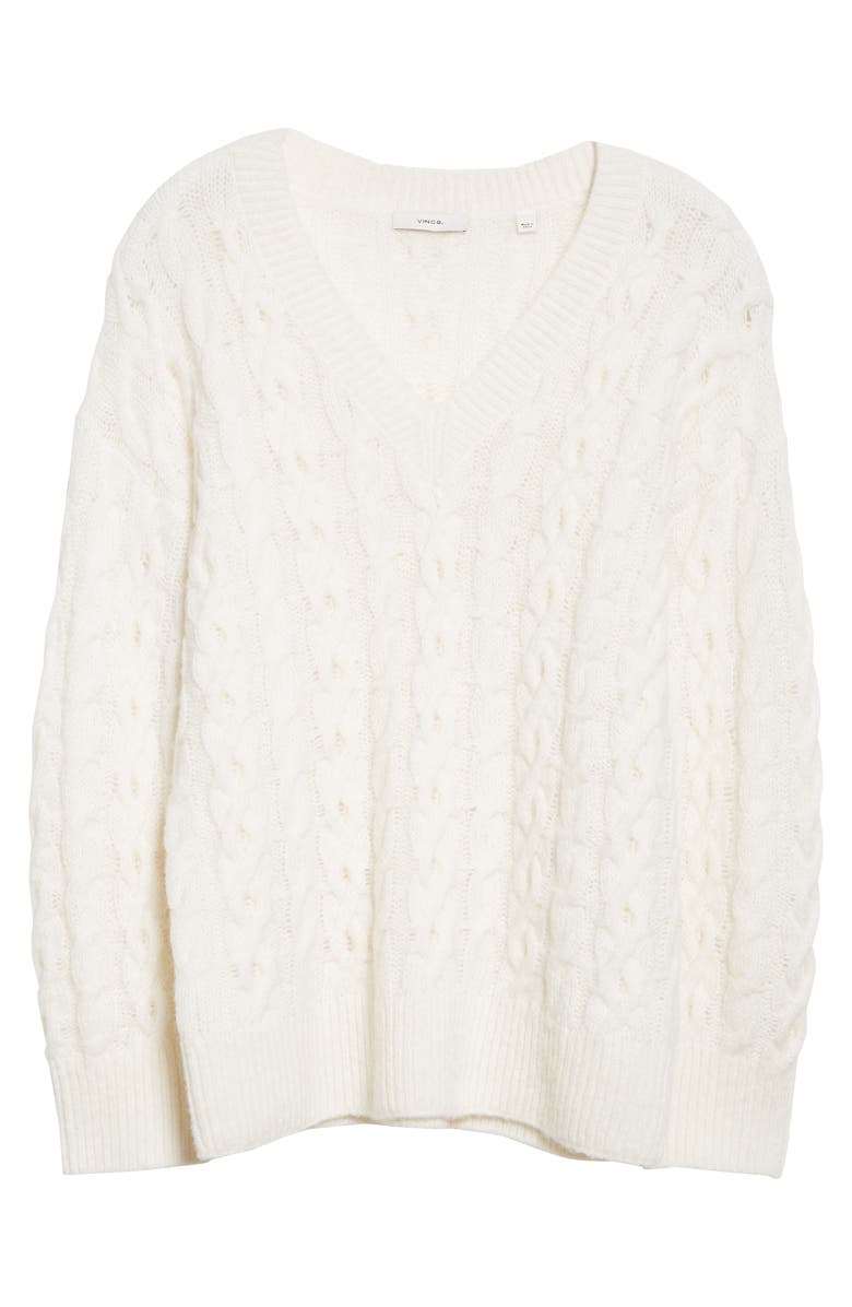 Vince Lattice Cable Knit Wool & Alpaca Blend Sweater, Alternate, color,