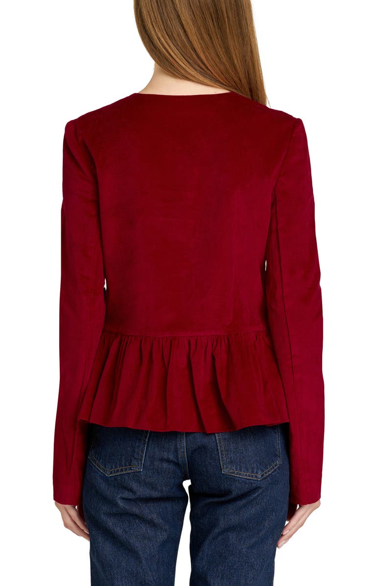 WAYF Charlie Peplum Jacket, Alternate, color, Red