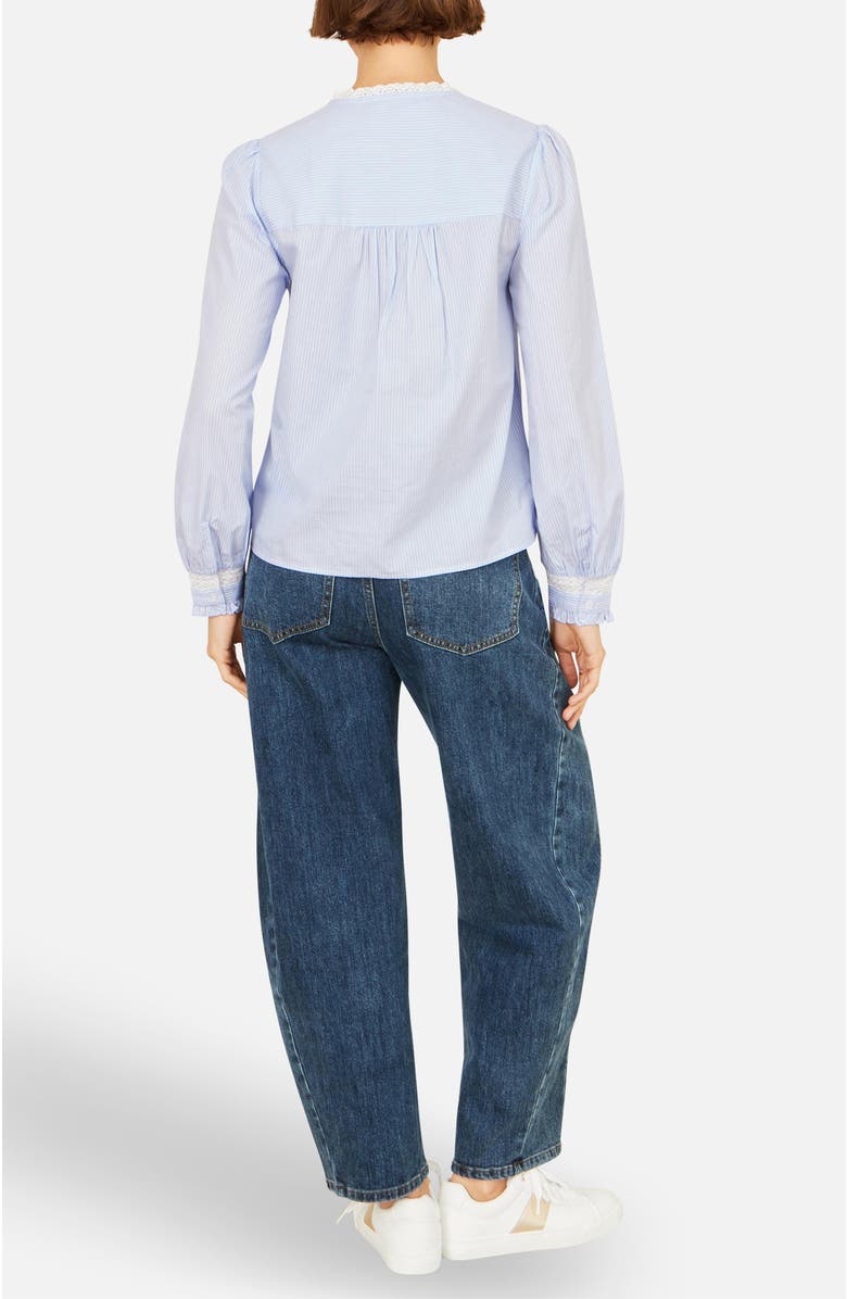 Yumi Stripe Shirt With Lace Detail, Alternate, color, Blue