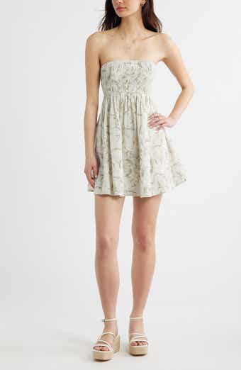 Cutout Strapless Cotton Minidress