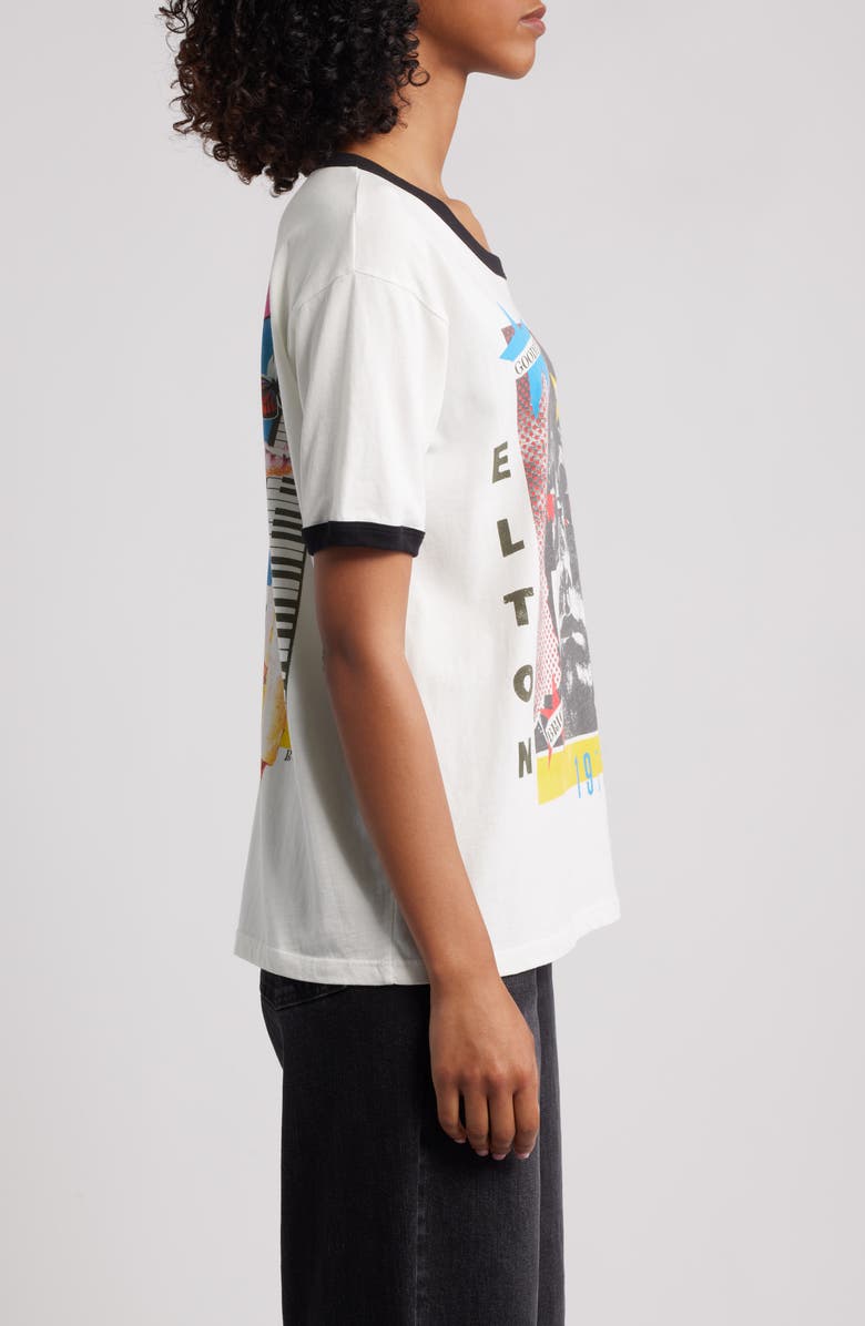 Daydreamer Elton John 1973 Pop Art Cotton Graphic T-Shirt, Alternate, color, Vintage White