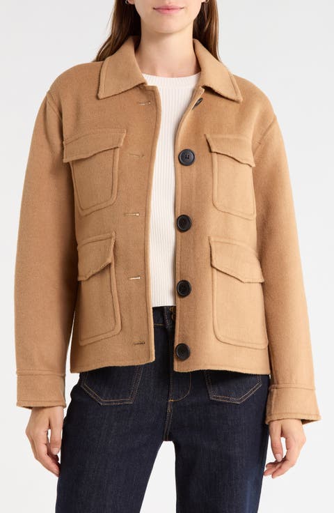 Wool Blend Collared Jacket