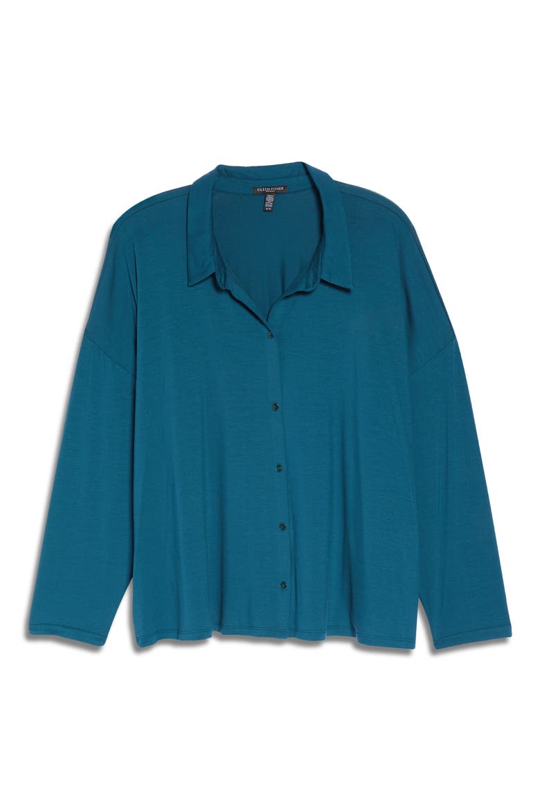 Classic Collar Stretch Jersey Boxy Shirt, Alternate, color, BLSPR