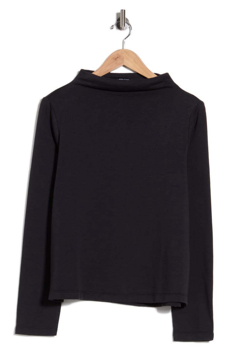 Funnel Neck Organic Cotton Top, Main, color, WASHED BLACK