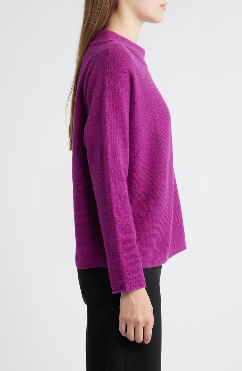 Eileen Fisher Dolman Sleeve Organic Cotton & Recycled Cashmere Sweater, Alternate, color, Berry Bloom