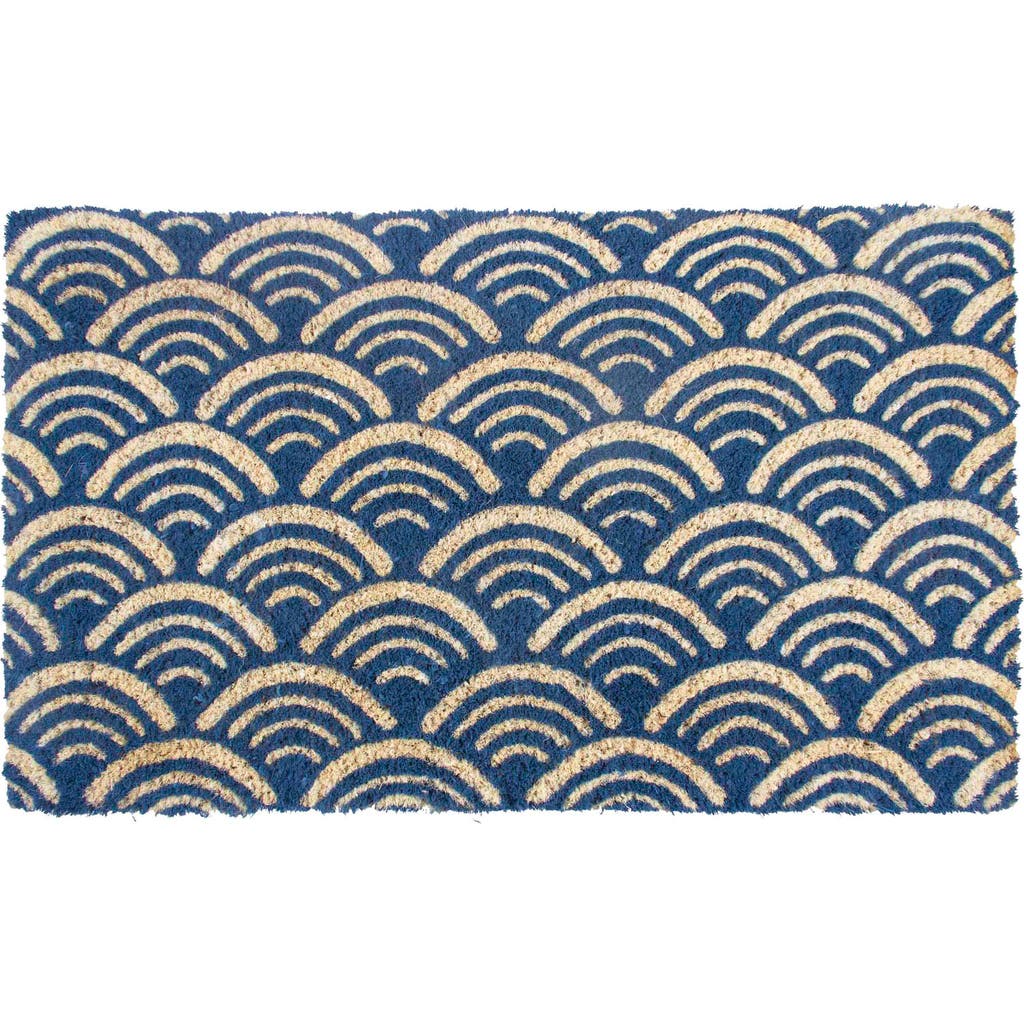 Entryways Scalloped Coir Doormat In Blue