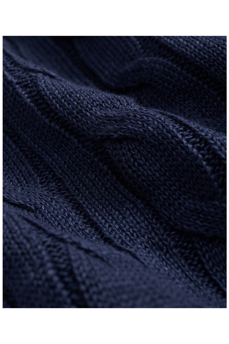 Cable Stitch Linen Crewneck Sweater, Alternate, color, NAVY LINEN