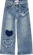 YMI Kids' Heart Patch Wide Leg Jeans