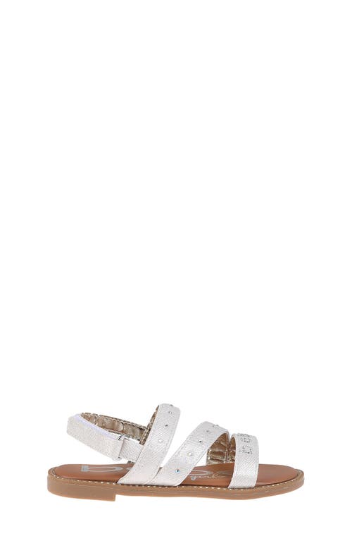 Bebe Little Girls Flat With Rhinestone And Ornamentation Sandals In Tan/rhinestones