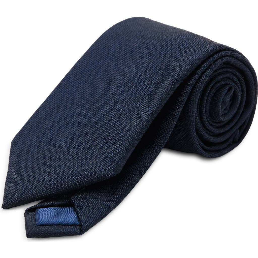 Mango Solid Wool Blend Tie In Metallic