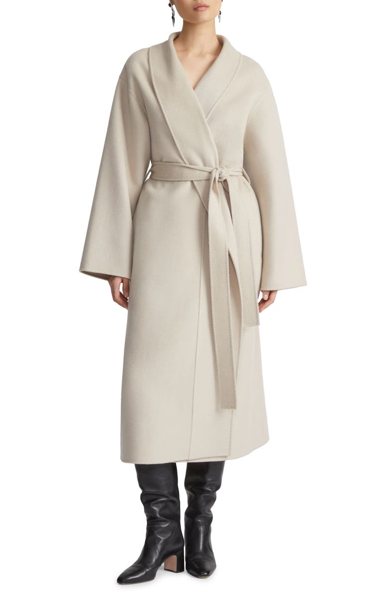 Lafayette 148 New York Shawl Collar Cashmere Double Face Wrap Coat, Main, color, 