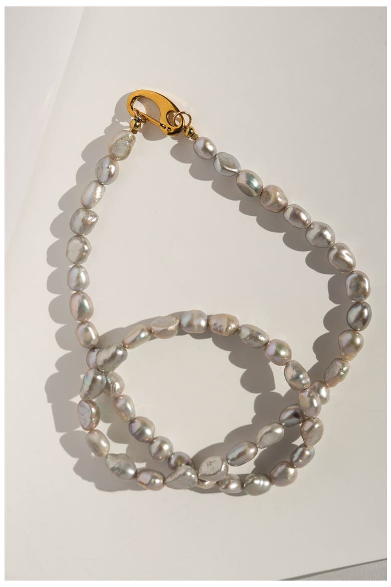 Classy Cultured Pearl Necklace, Alternate, color, GOLD