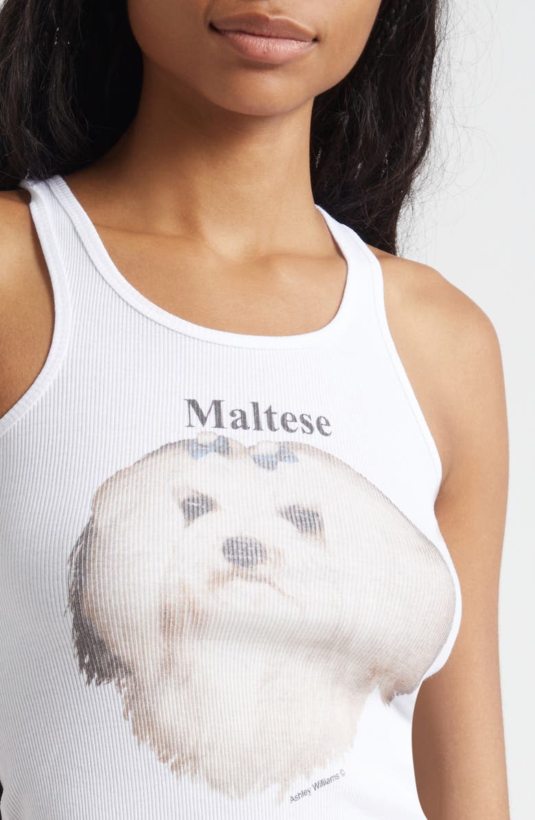 Ashley Williams Maltese Rib Graphic Tank, Alternate, color,