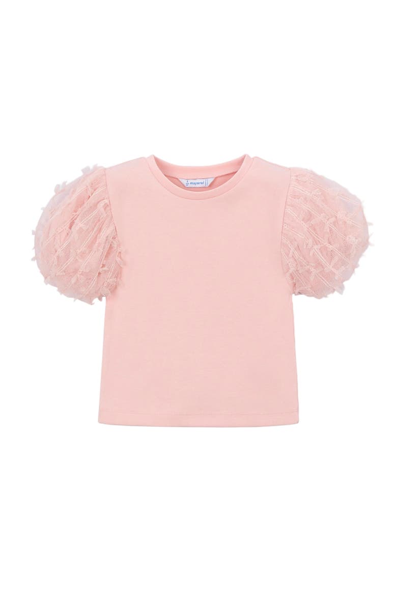 Top With Puff Sleeves, Main, color, Pink