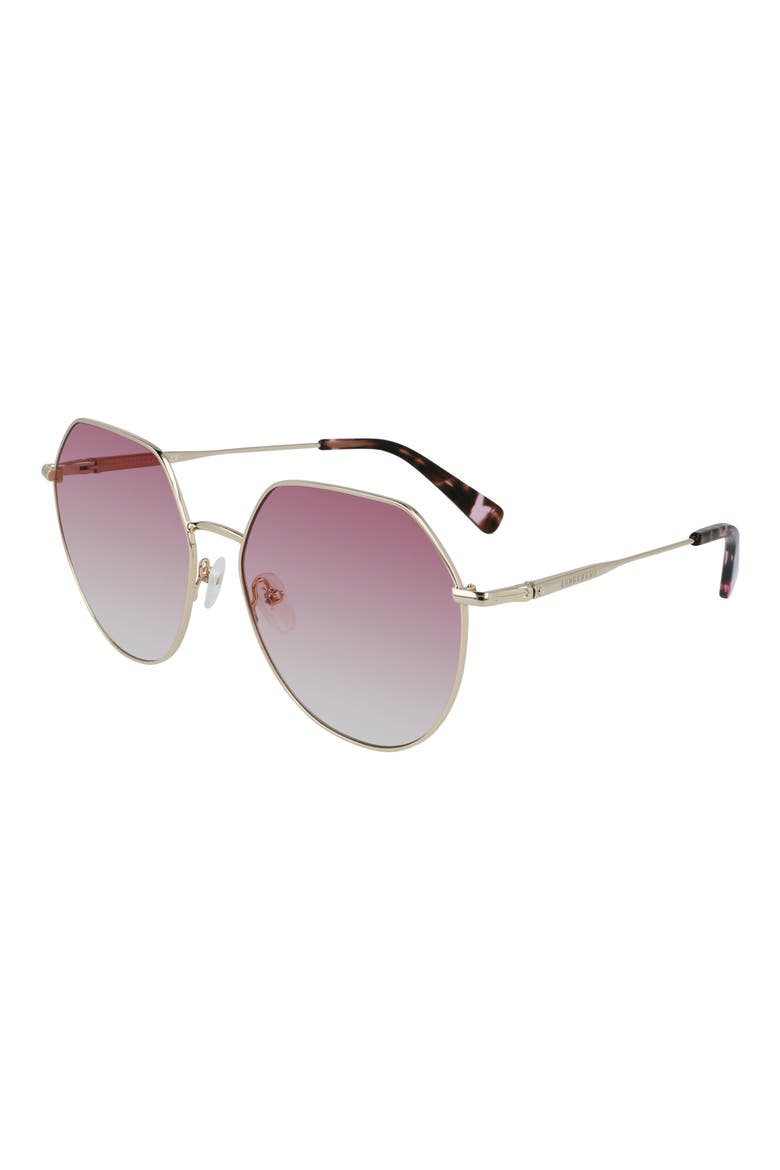 Roseau 60mm Gradient Round Sunglasses, Alternate, color, GOLD / ROSE