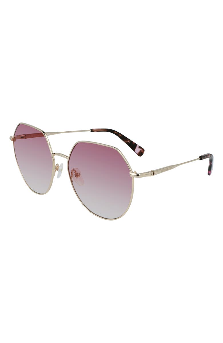 Longchamp Roseau 60mm Gradient Round Sunglasses, Alternate, color,