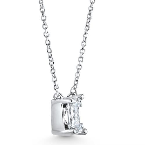 Bliss Diamond Diamond "c" Initial Pendant 18" Necklace 14k Gold Lab Grown In Silver