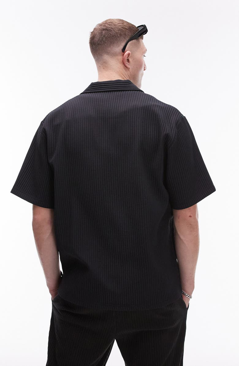 Topman Plissé Short Sleeve Polo Shirt, Alternate, color, 