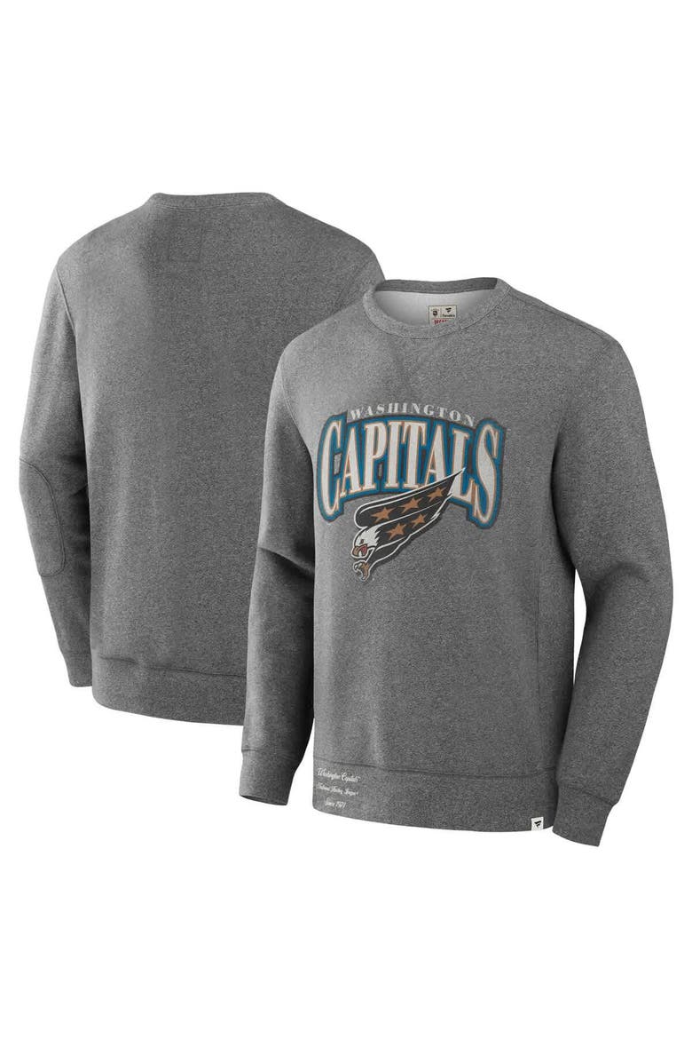 Men's Fanatics Heather Gray Washington Capitals Decades Collection Legendary Fleece Pullover Sweatshirt, Alternate, color, Heather Gray