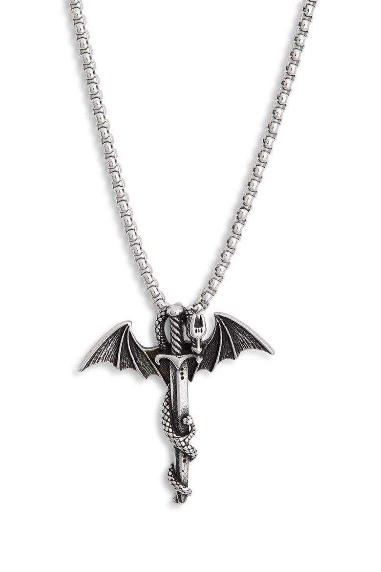 Men's Dmitri Slayer Pendant Necklace, Main, color, SILVER