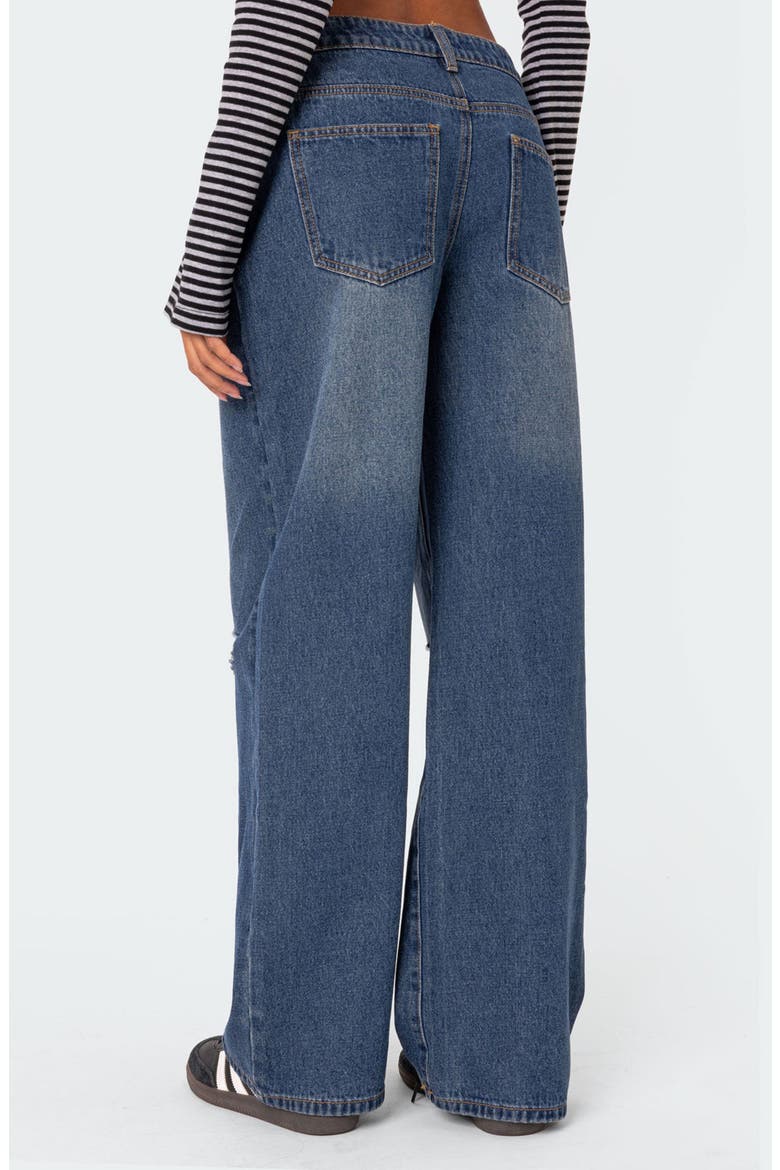 Debbie Ripped Low Rise Wide Leg Jeans, Alternate, color, INDIGO-BLUE-RAW-WASH