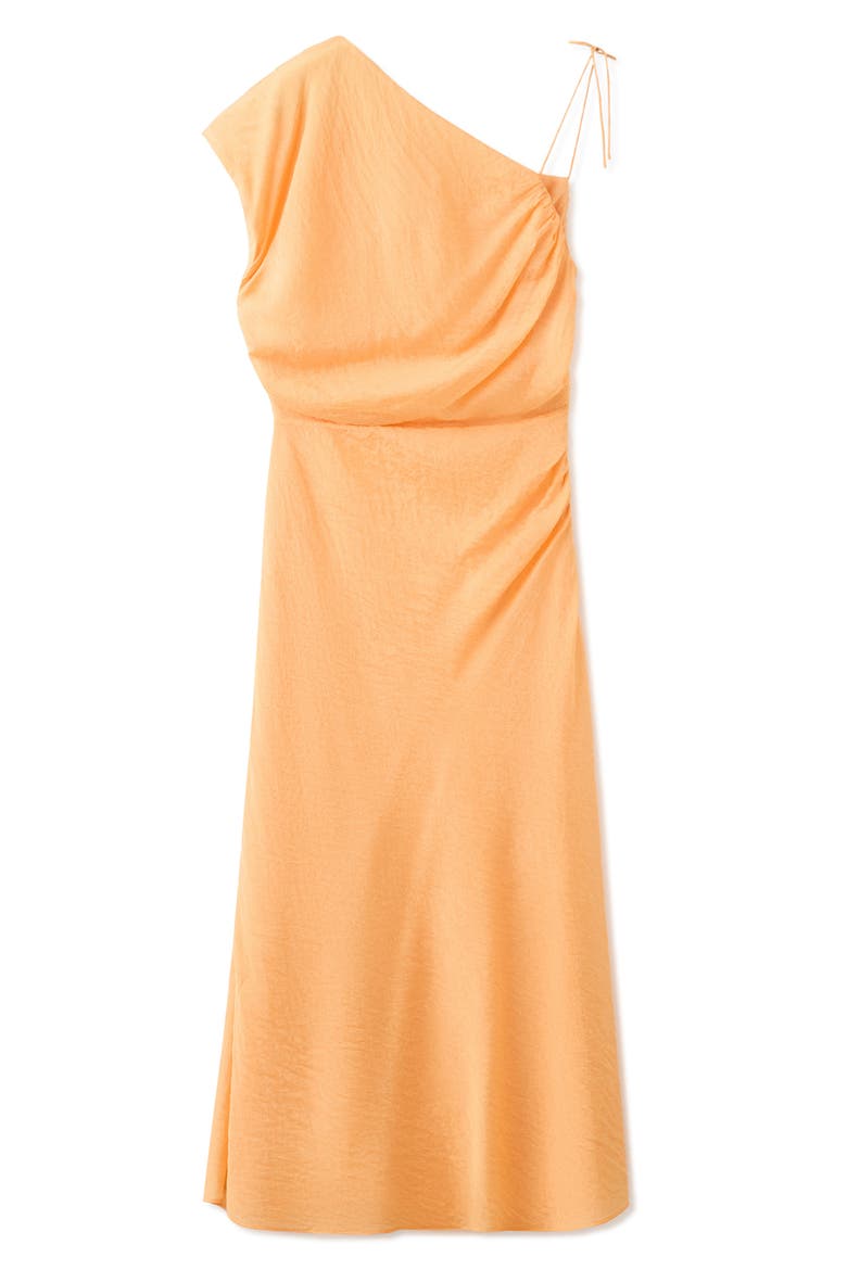 Asymmetric Ruched Maxi Dress, Alternate, color, ORANGE