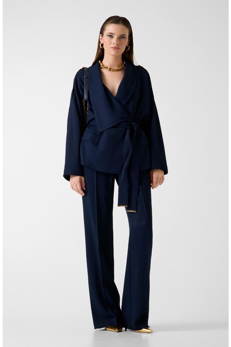 Abby Belted Wool Wrap Jacket, Alternate, color, MEDIUM BLUE