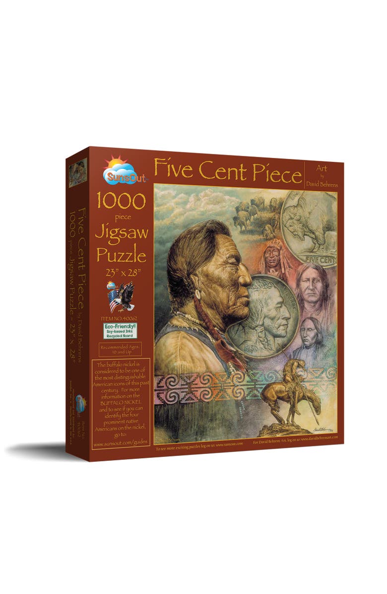 Sunsout Five Cent Piece 1000 piece Jigsaw Puzzle for Adults, Main, color,