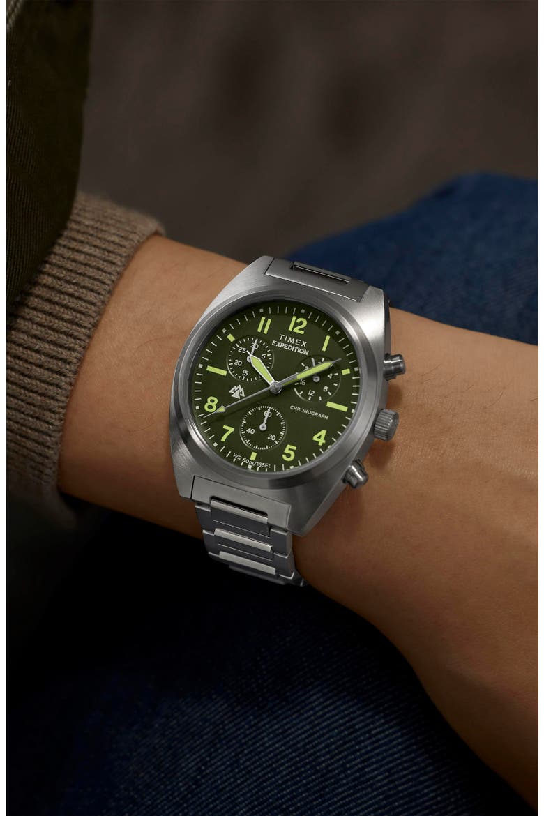 Expedition Capstone Chronograph Bracelet Watch, 41mm, Alternate, color, SILVER-TONE