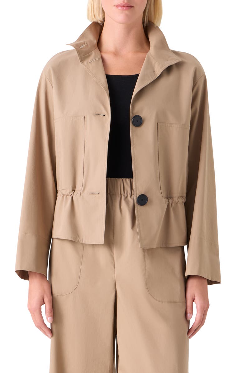 Akris punto Tech Crop Jacket, Main, color, Beige