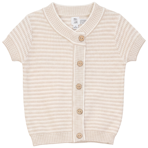 Wrapped Knit Short Sleeve Button Front Sweater (Toddler, Little Kid & Big Kid)