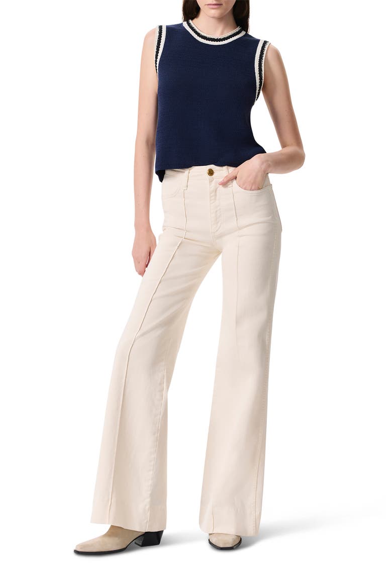 Skylar High Waist Seamed Wide Leg Jeans, Alternate, color, ECRU