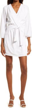 Fraiche by J Long Sleeve Tie Front Dress