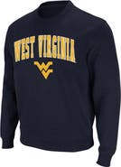 COLOSSEUM Men's Colosseum Navy West Virginia Mountaineers Arch & Logo Crew Neck Sweatshirt