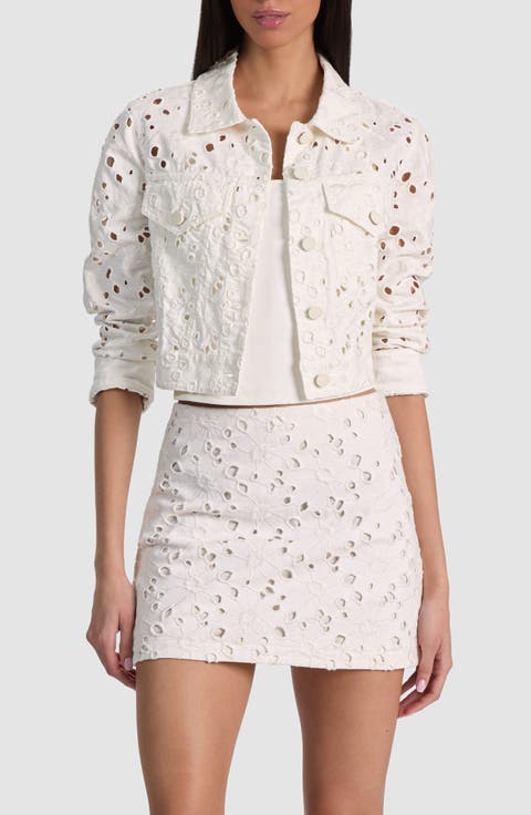 Chloe Eyelet Embroidered Denim Jacket