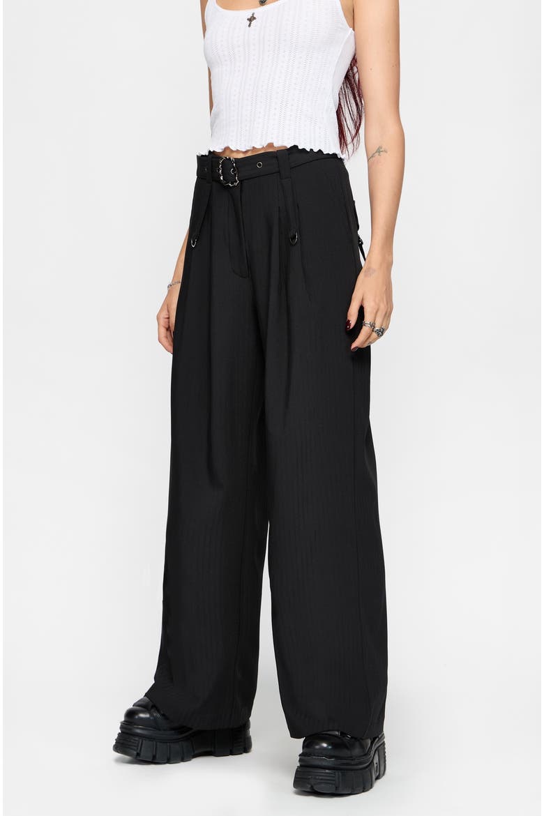 Thalia Tailored Wide Leg Trousers, Alternate, color, Charcoal