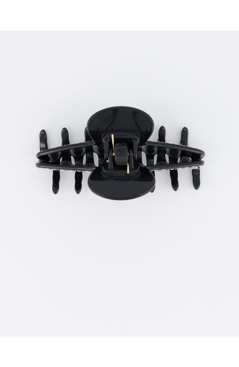 Alexandre de Paris Acetate And Strass Saint Germains Claw Clip, Alternate, color, Black