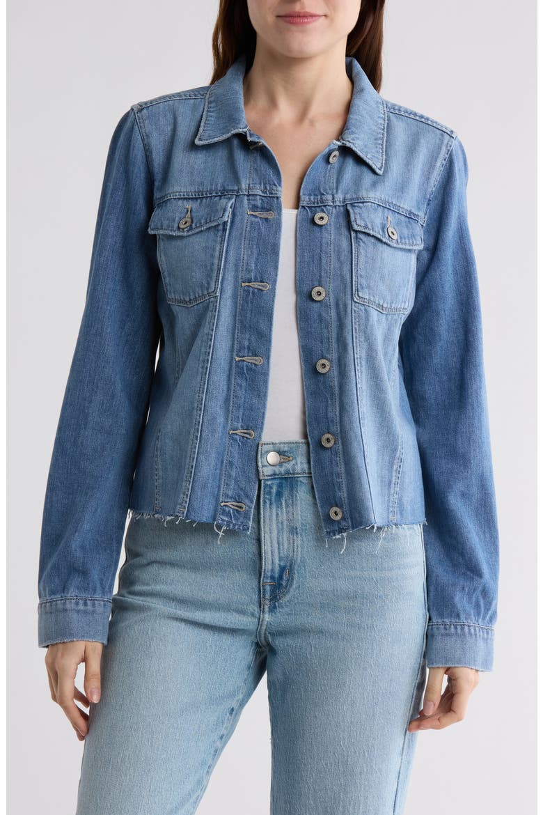 Aveline Raw Hem Denim Jacket, Main, color, LEANNA