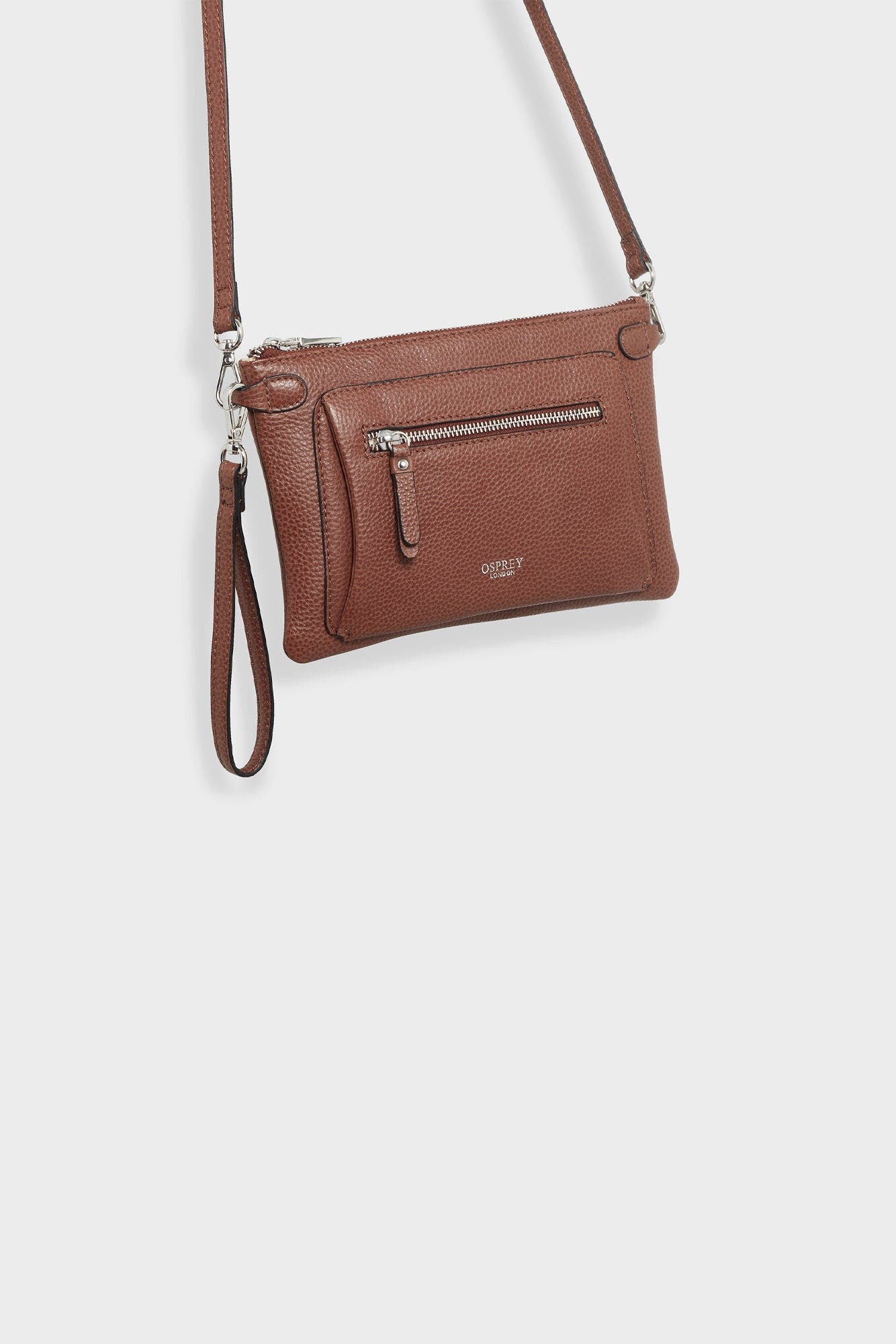 Osprey London The Ruby Leather Crossbody Bag, Alternate, color, Tan